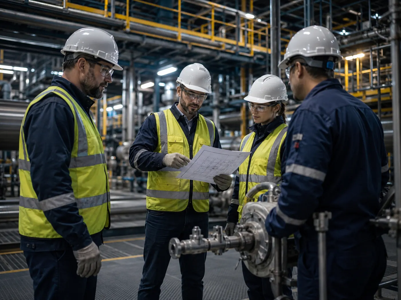 Equipe Fentecx atuando em campo em obra industrial